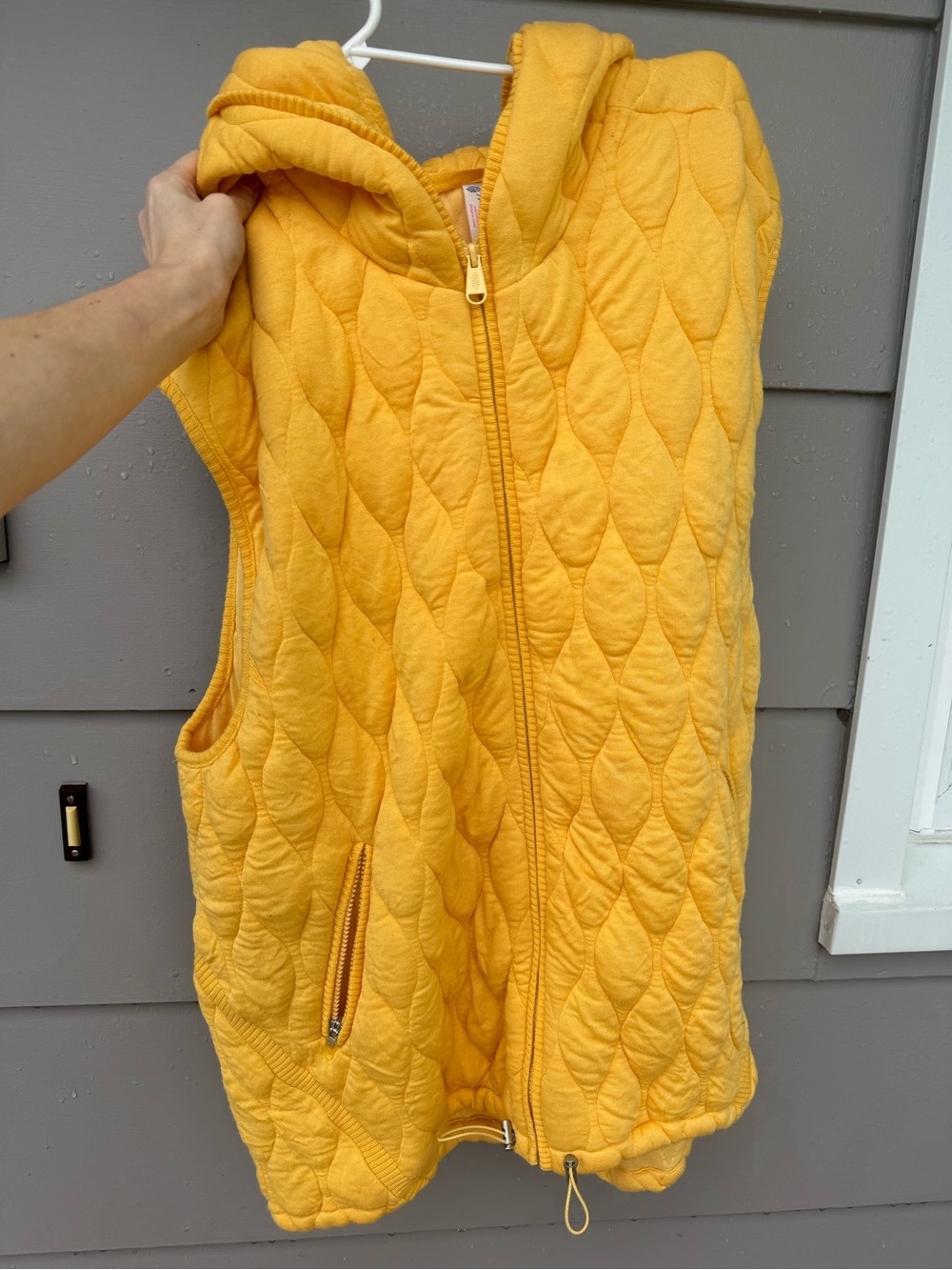 Quilted Hooded Vest - Yellow free people movement medium